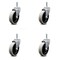 Service Caster 4 Inch Thermoplastic Wheel 1-3/8 Inch Grip Ring Stem Caster SCC, 4PK SCC-GR05S410-TPRS-716138-4 - alternate 4